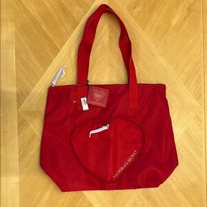 Victoria's Secret Red Canvas Heart Tote